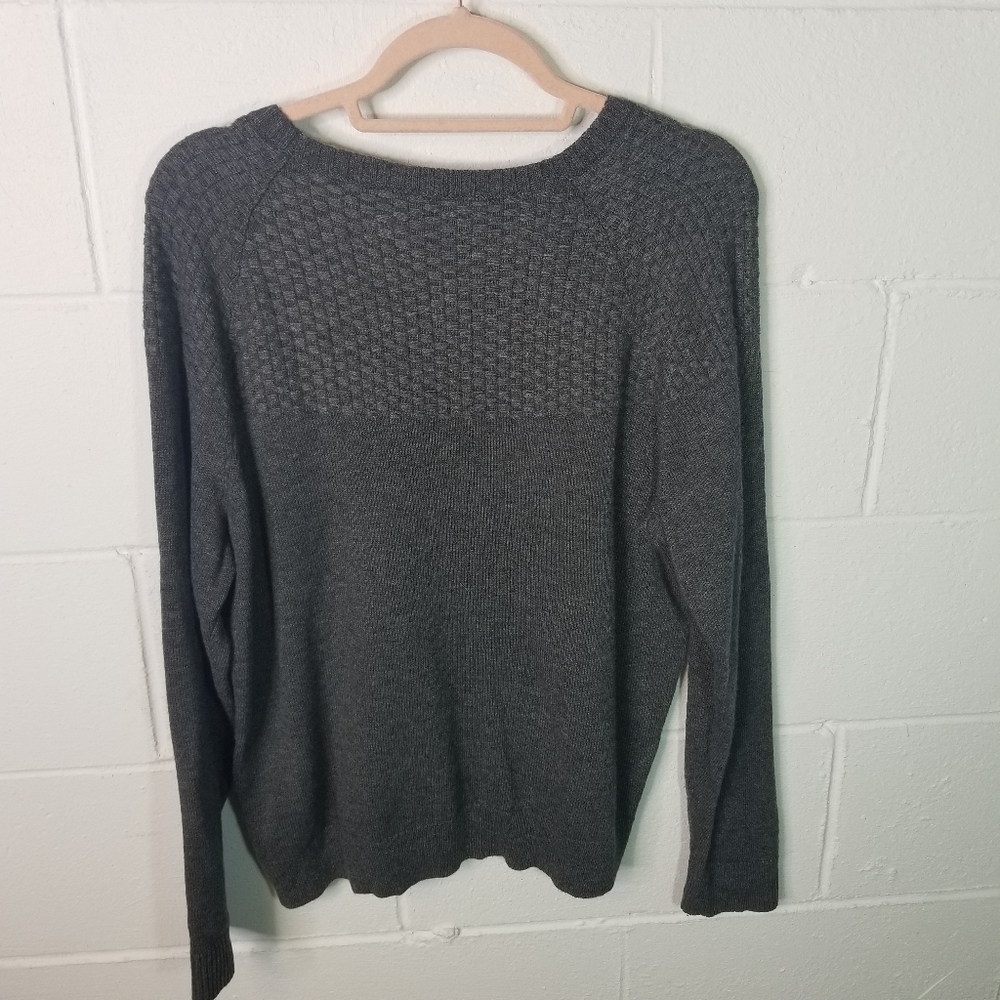 Talbots gray textured lambswool blend sweater - Picture 2 of 6